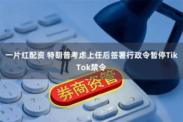 一片红配资 特朗普考虑上任后签署行政令暂停TikTok禁令
