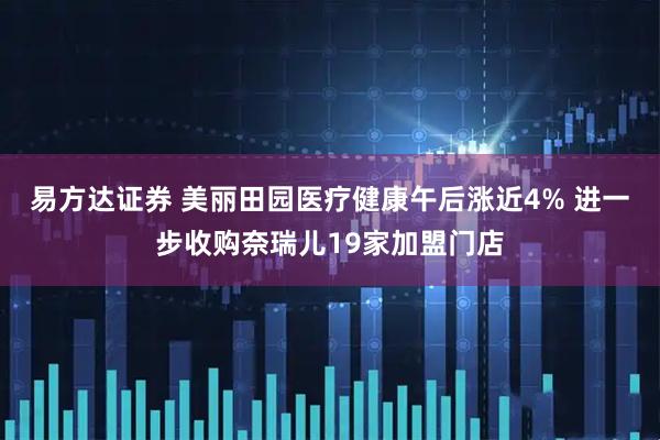 易方达证券 美丽田园医疗健康午后涨近4% 进一步收购奈瑞儿19家加盟门店
